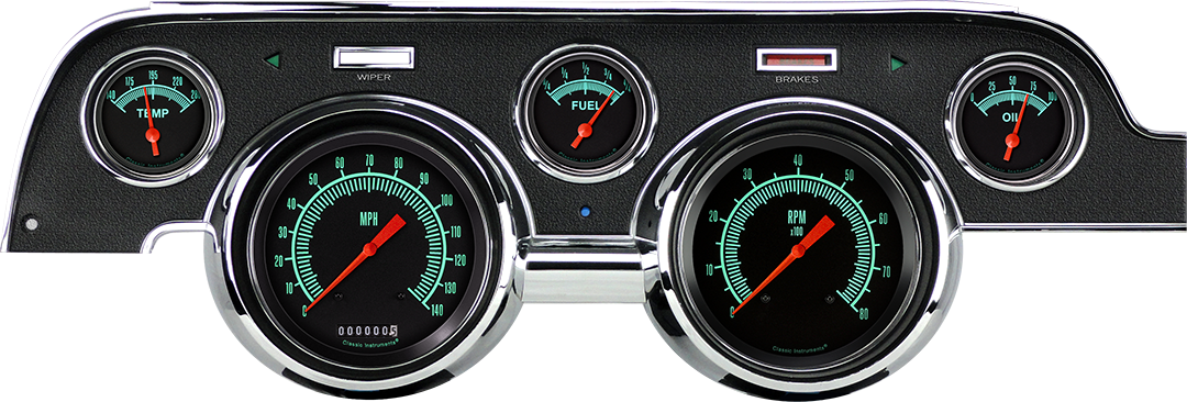 Classic Instruments - Standard Black Camera Case bezel, Standard speedometer gauge- MU67GS
