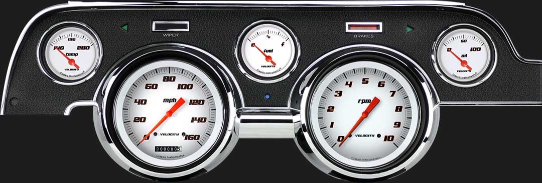 Classic Instruments - Std. Black Camera Case bezel, Standard speedometer gauge- MU67VSW