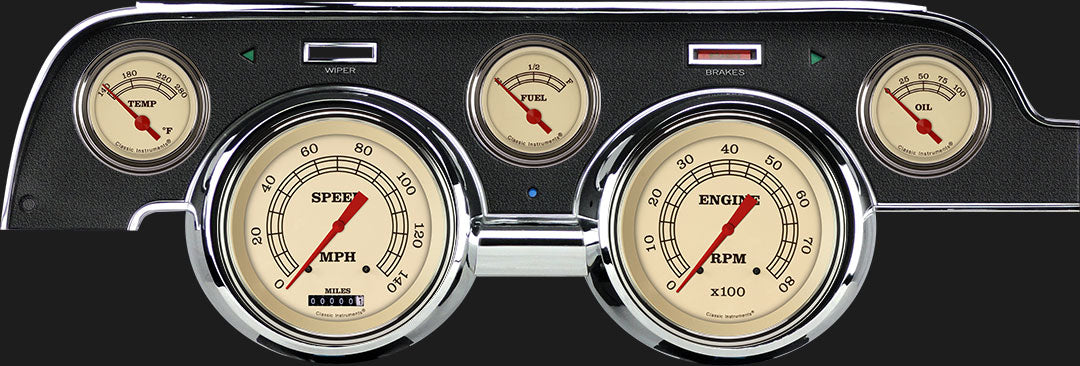 Classic Instruments - Std. Black Camera Case bezel, standard speedometer gauge- MU67VT