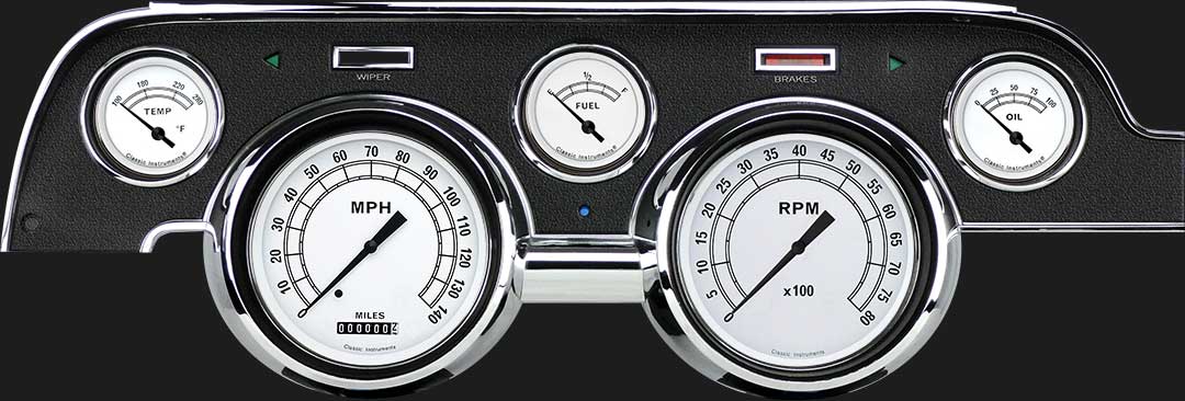 Classic Instruments - Std. Black Camera Case bezel, standard speedometer gauge - MU67CW