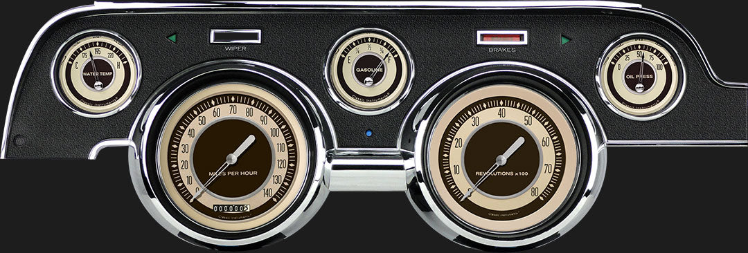 Classic Instruments - Std. Black Camera Case bezel, standard speedometer gauge - MU67NT