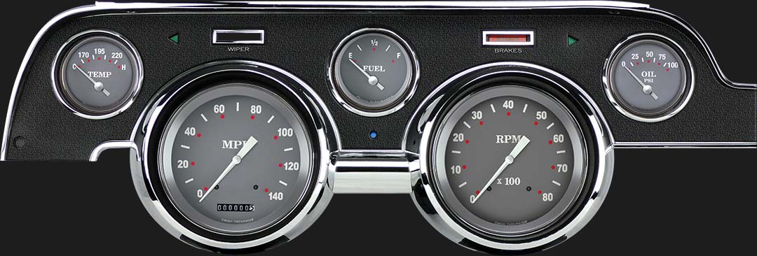Classic Instruments - Std. Black Camera Case bezel, standard speedometer gauge - MU67SG