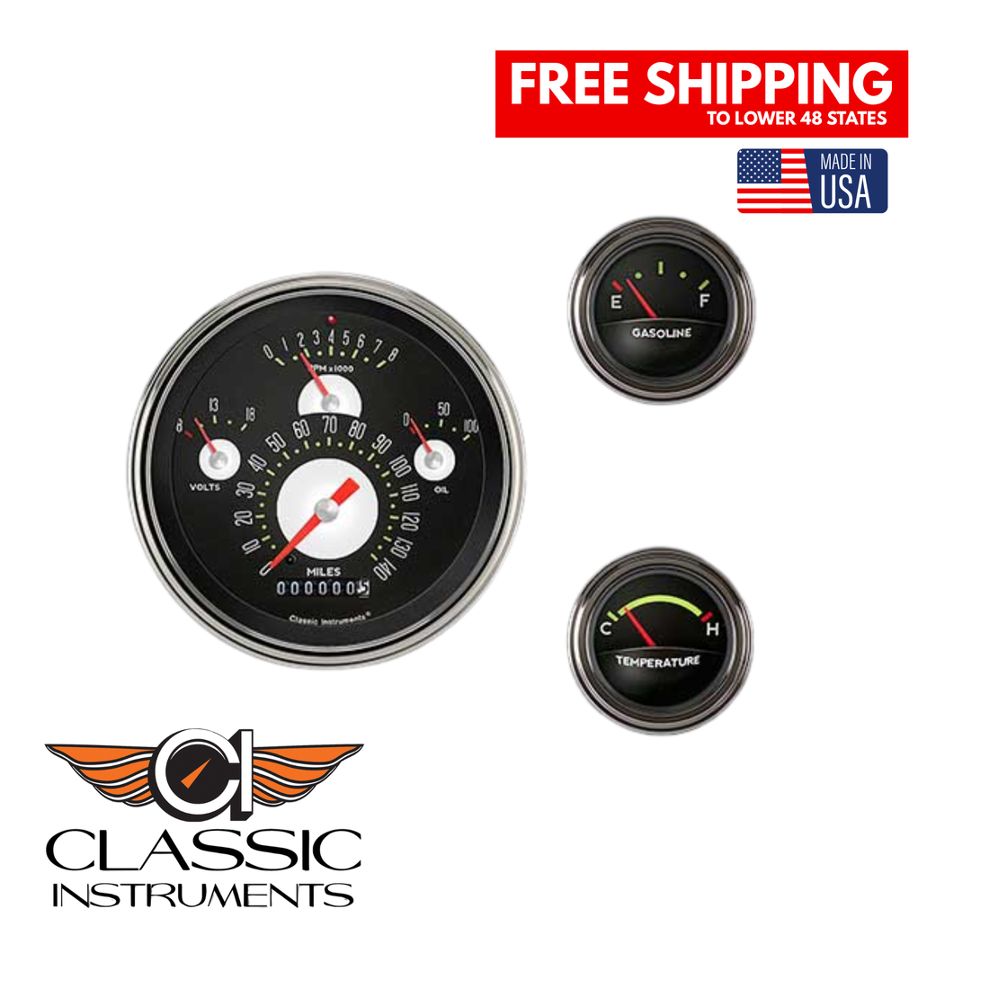Classic Instruments - Tetra Series, Authentic Gauges - TE01ASLF