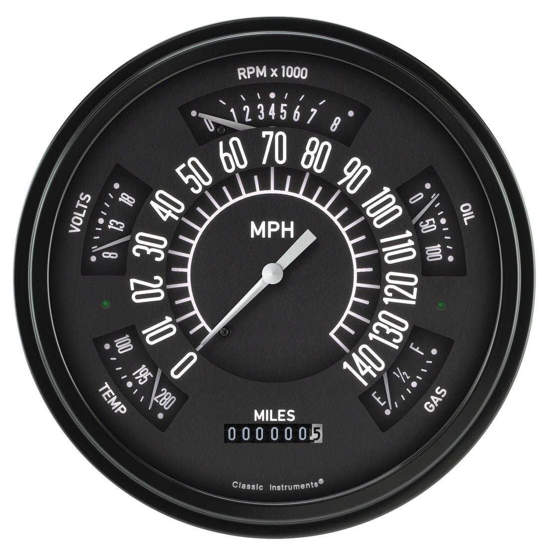 Classic Instruments - The Black Gauge Package for 1966-1977 Ford Bronco - FB66B