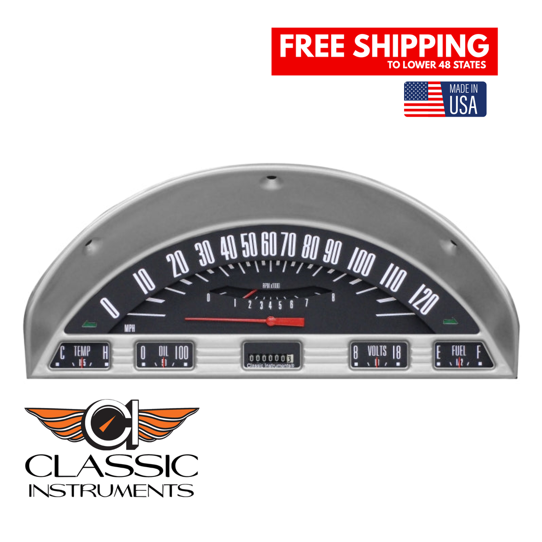 Classic Instruments - The Black Package Gauge for 1956 Ford Truck - FT56BT