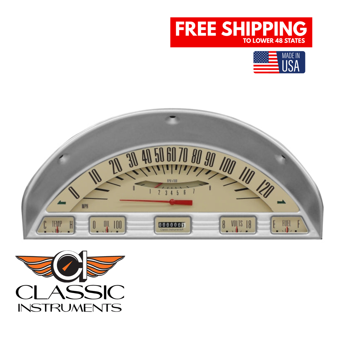 Classic Instruments - The Tan Package Gauge for 1956 Ford Truck - FT56TT