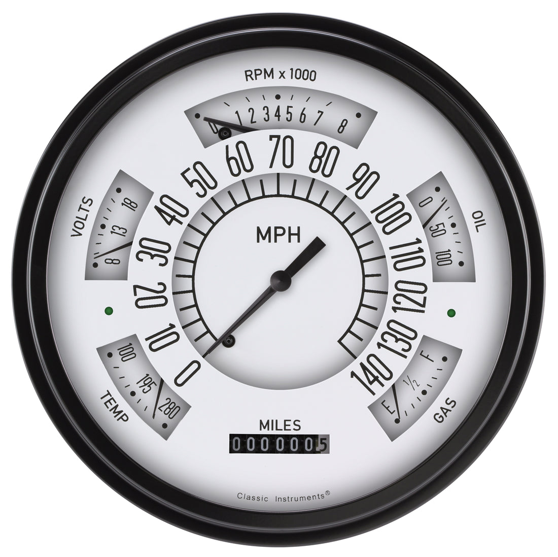 Classic Instruments - The White Gauge Package for 1966-1977 Ford Bronco - FB66W