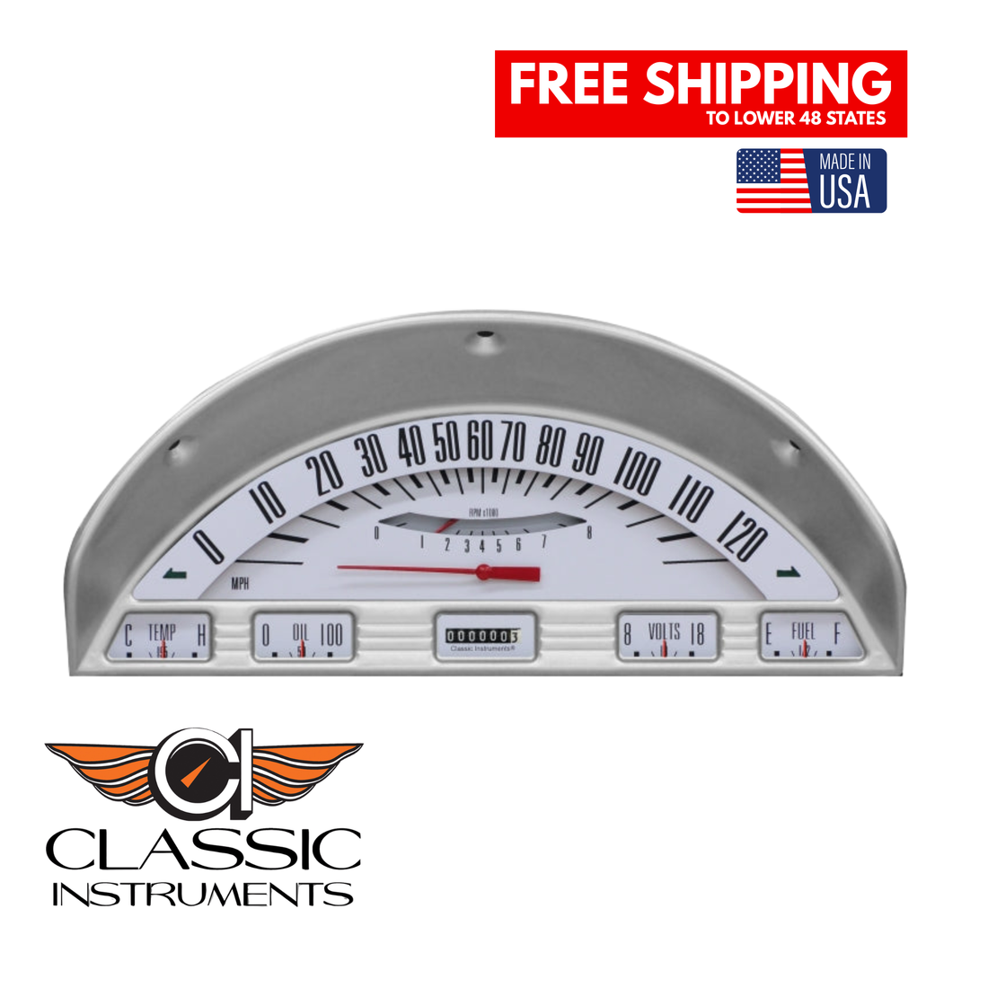 Classic Instruments - The White Package Gauge for 1956 Ford Truck - FT56WT