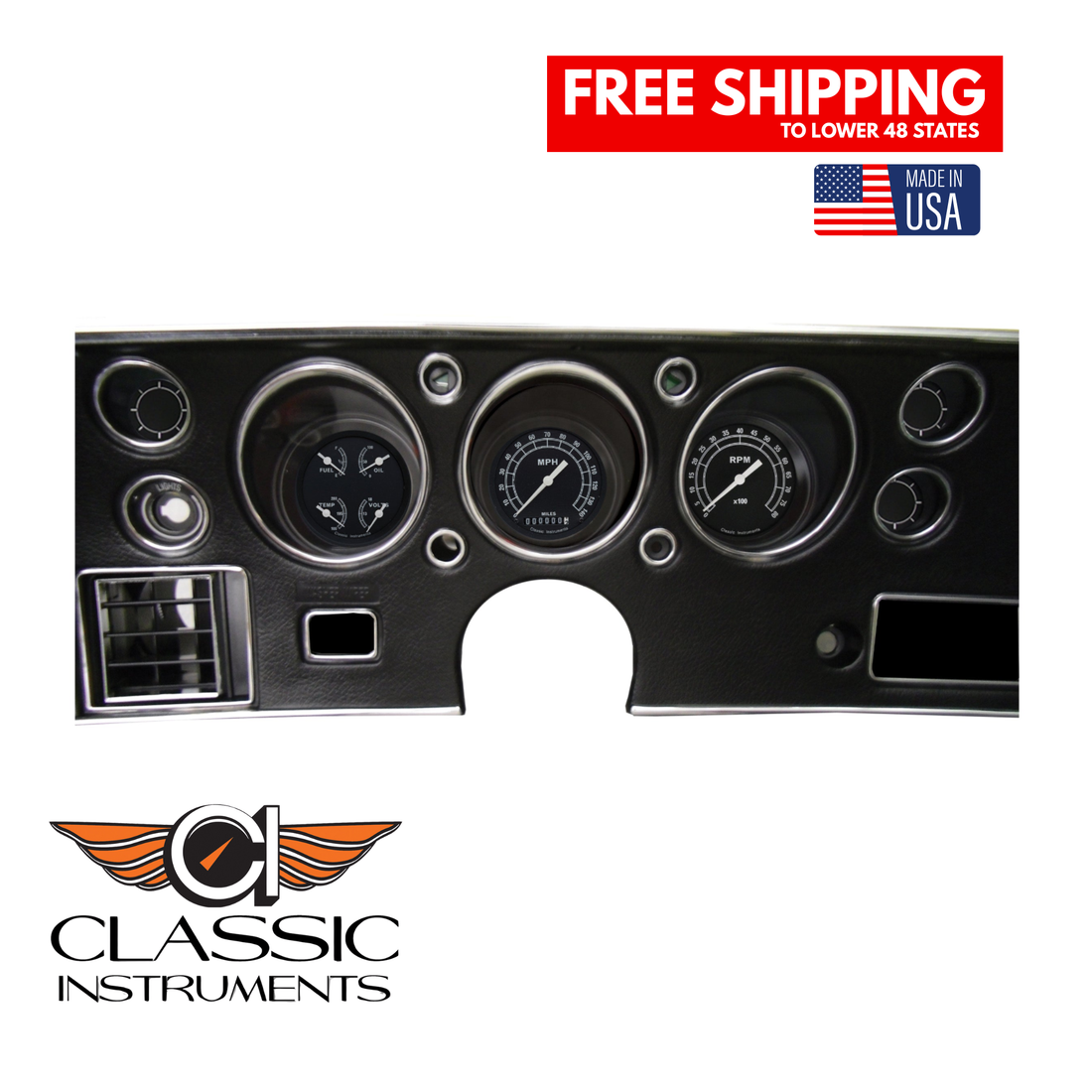 Classic Instruments - Traditional Gauge 1970-72 Chevelle SS Package - CV70TR