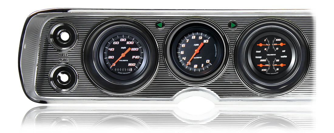 Classic Instruments - Velocity Black Gauge 1964-65 Chevelle Package - CV64VSB