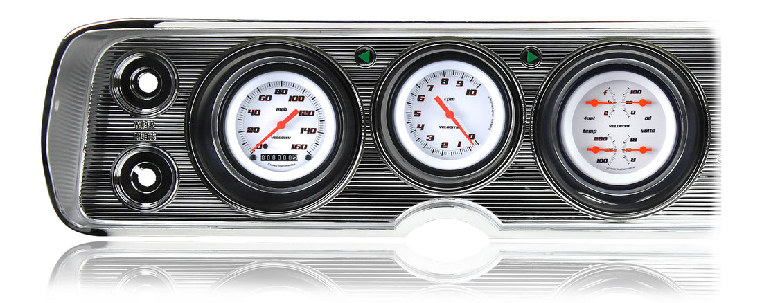 Classic Instruments - Velocity White Gauge 1964-65 Chevelle Package - CV64VSW