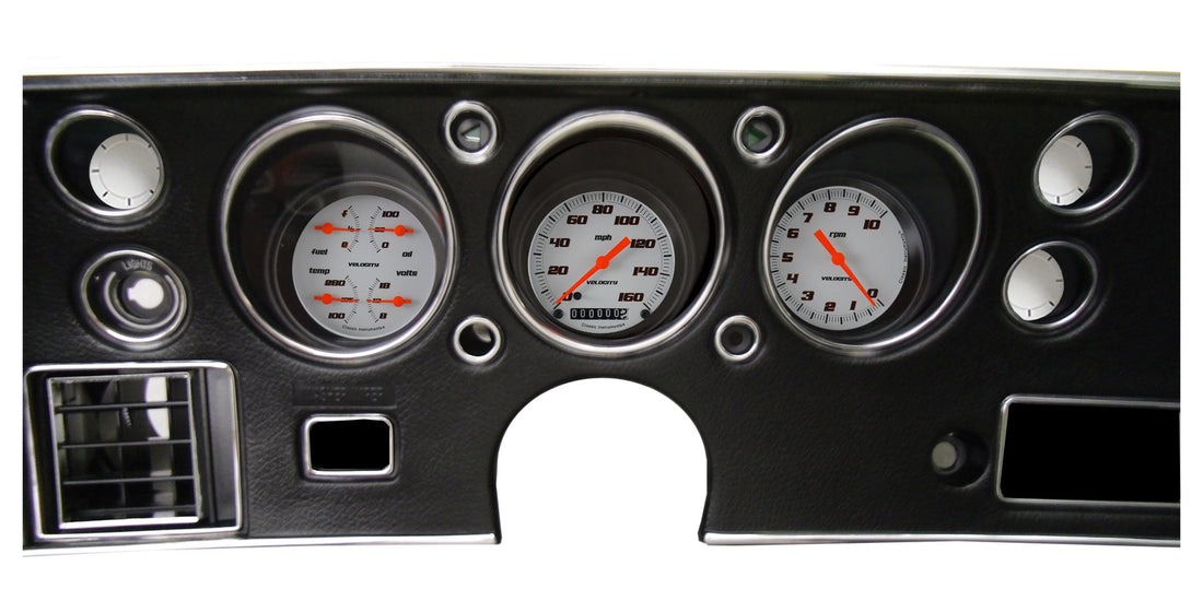 Classic Instruments - Velocity White Gauge 1970-72 Chevelle SS Package - CV70VSW