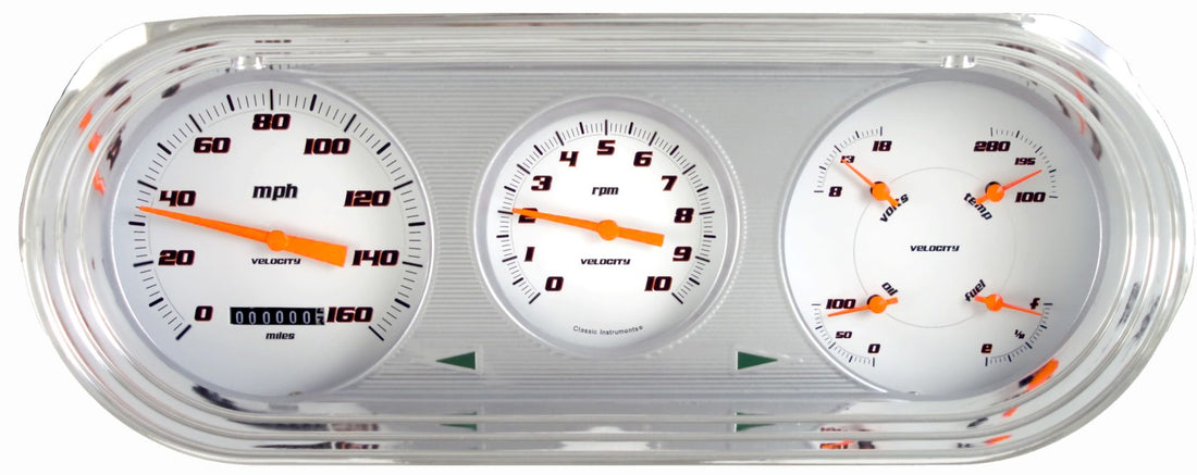 Classic Instruments - Velocity White Gauges 1963-65 Nova Direct-fit Package - NO63VSW