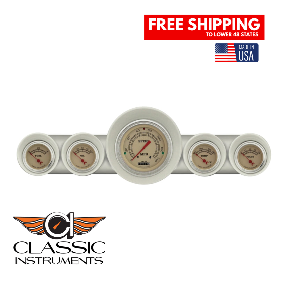 Classic Instruments - Vintage Gauge 1959-60 Full-size Chevy - CH59VT54