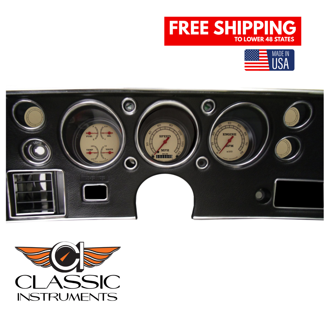 Classic Instruments - Vintage Gauge 1970-72 Chevelle SS Package - CV70VT