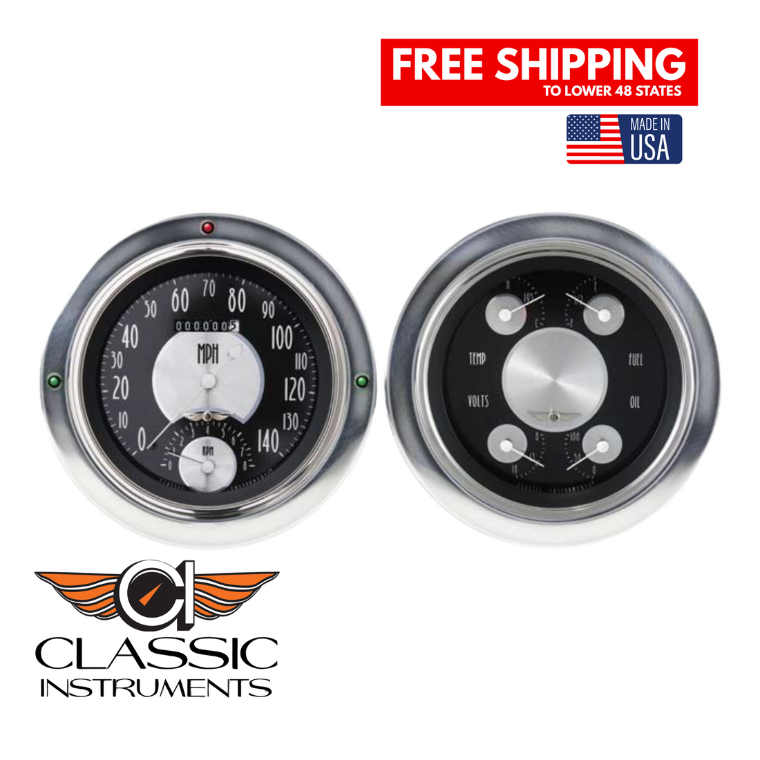 Classic Instruments 1954-1955 All Amer. Tradition Chevy Truck Package w/ Speedtachular-CT54AT62