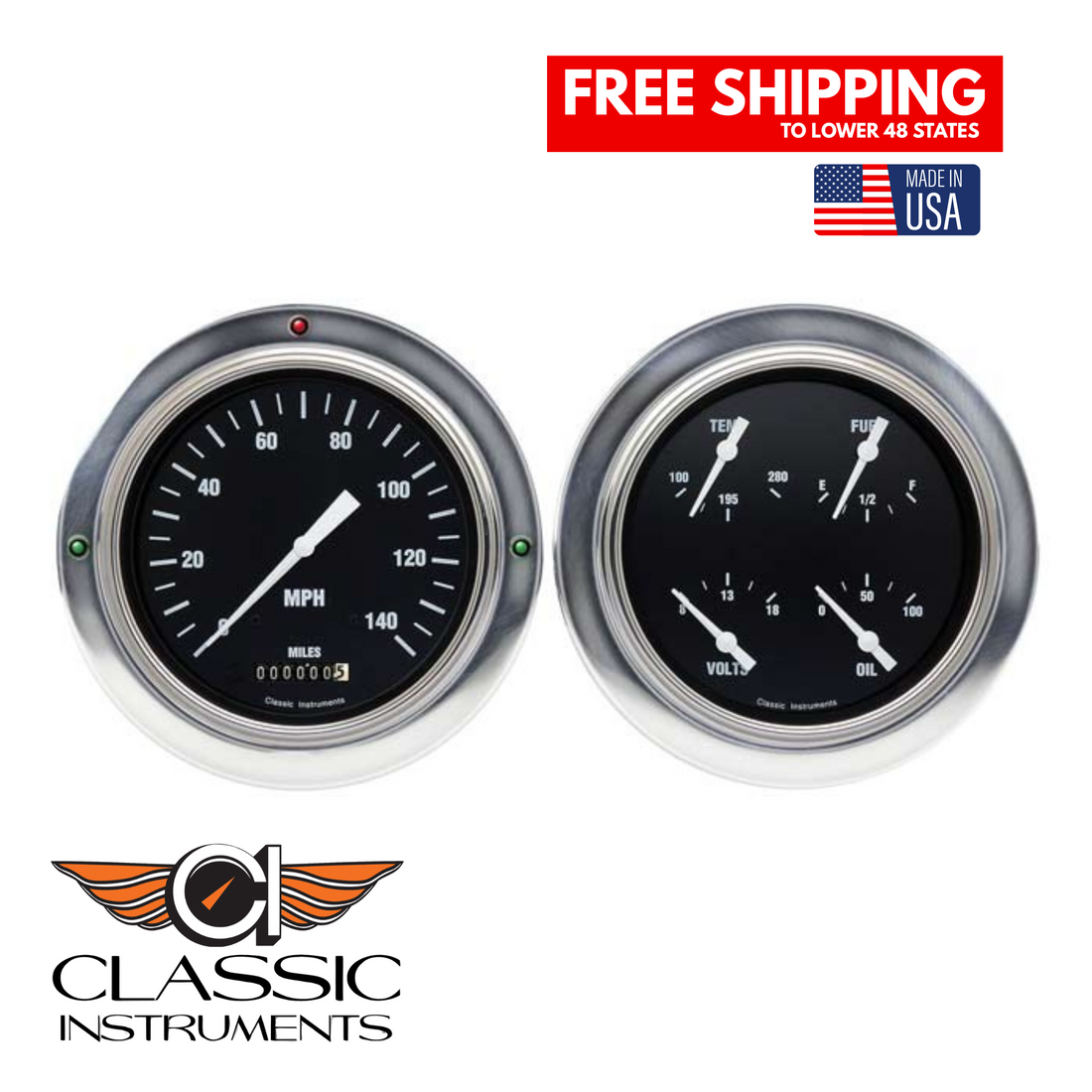 Classic Instruments 1954-1955 Hot Rod 1954-55 Chevy Truck Package-CT54HR52