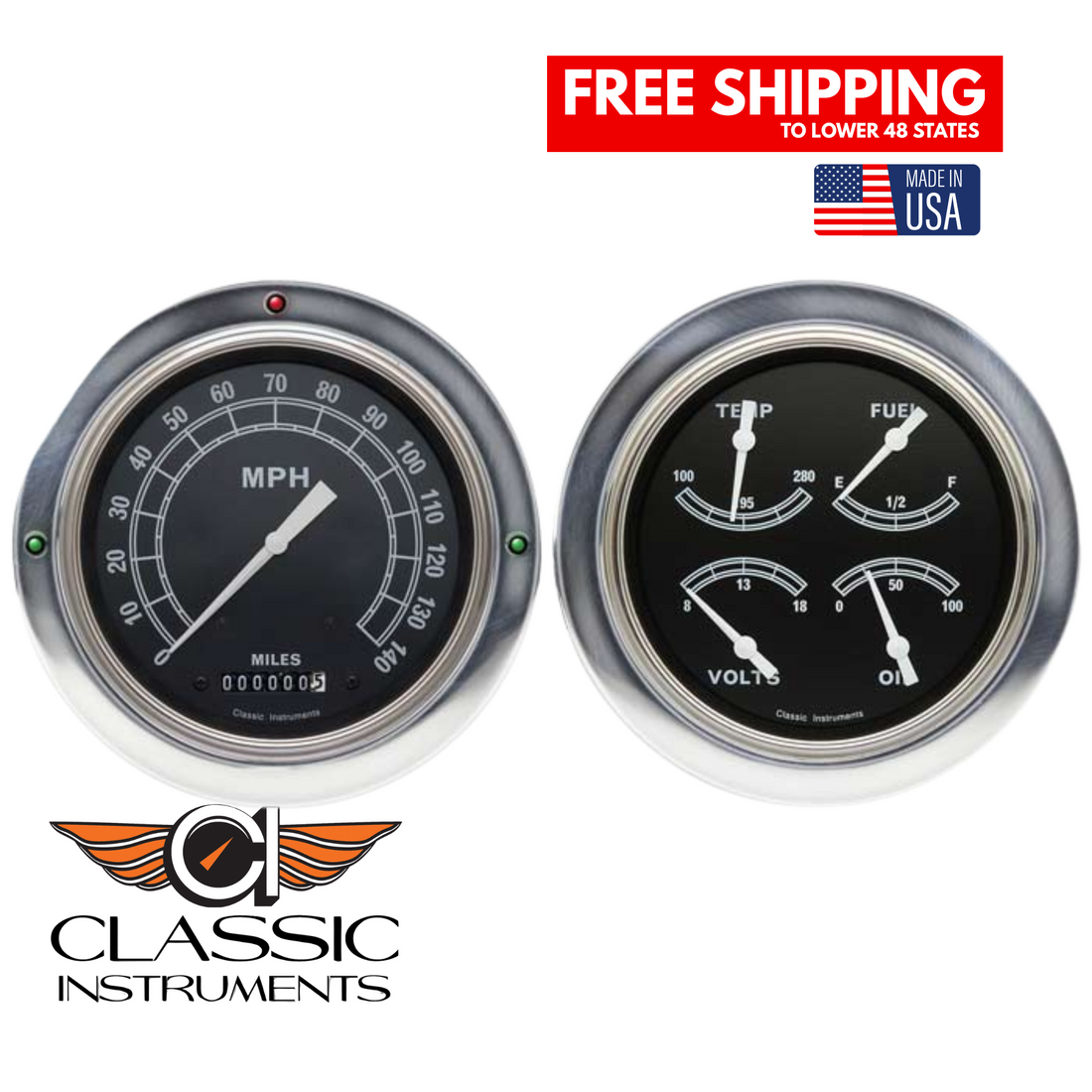 Classic Instruments 1954-1955 Traditional Chevy Truck Package-CT54TR52