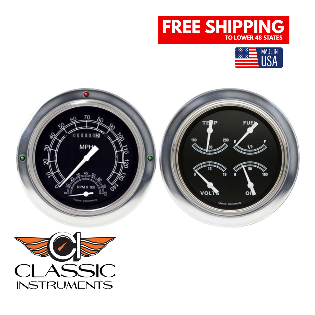 Classic Instruments 1954-1955 Traditional Chevy Truck Package w/ Speedtachular-CT54TR62