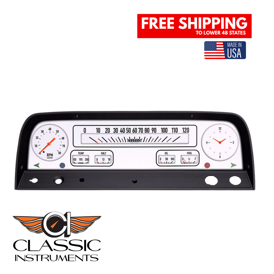 Classic Instruments 1964-1966 Chevrolet Pickup Truck White Gauge Package by Classic Instruments CT64W