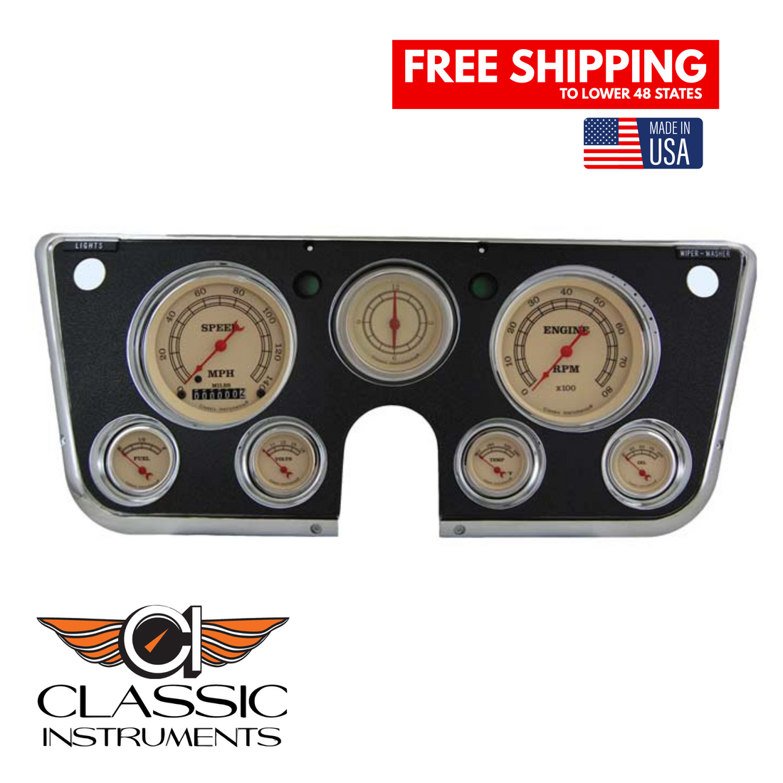 Classic Instruments 1967-1972 Chevy Truck Vintage Series Electronic Gauges CT67VT