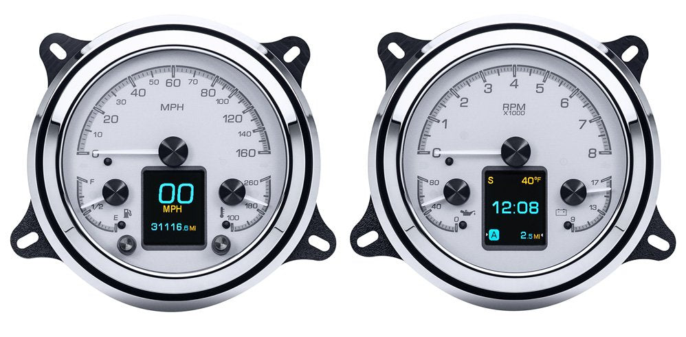 Dakota Digital 1947-1953 Chevrolet & GMC Truck HDX Instrument Gauge Cluster-Silver Alloy Face HDX-47C-PU-S