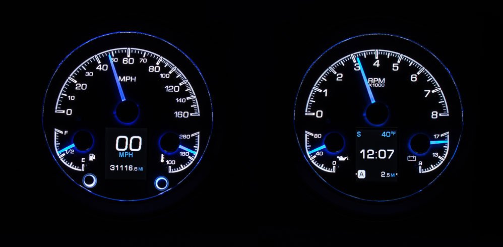 Dakota Digital 1947-1953 Chevrolet & GMC Truck HDX Instrument Gauge Cluster-Silver Alloy Face HDX-47C-PU-S