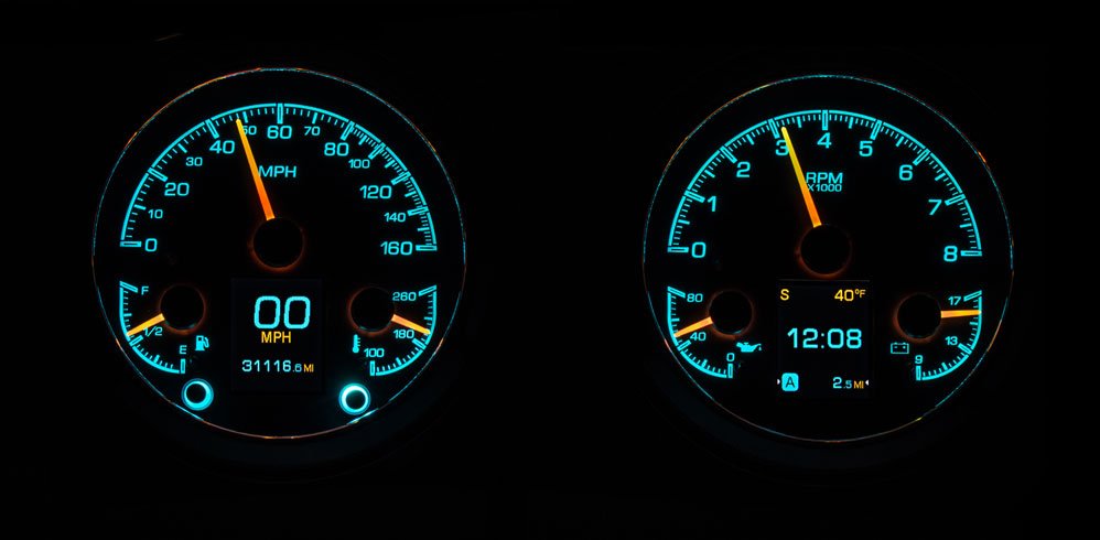 Dakota Digital 1947-1953 Chevrolet & GMC Truck HDX Instrument Gauge Cluster-Silver Alloy Face HDX-47C-PU-S