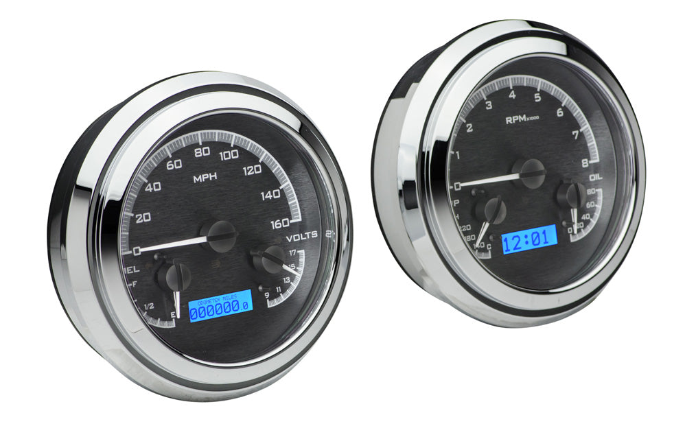 Dakota Digital 1947-1953 Chevrolet & GMC Truck VHX Instrument Gauge Cluster-Black Background / Blue Illumination VHX-47C-PU-K-B