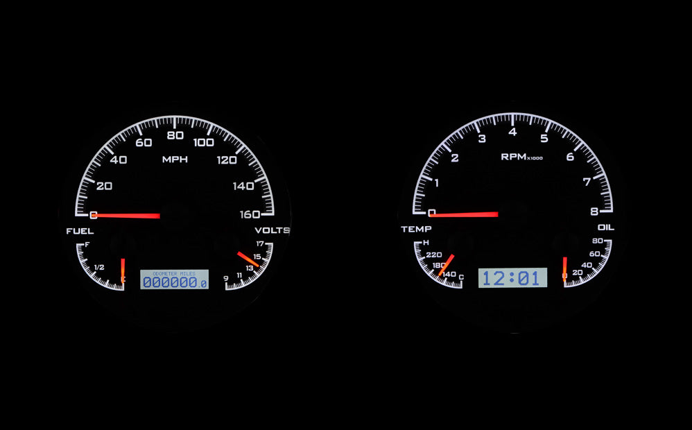 Dakota Digital 1947-1953 Chevrolet & GMC Truck VHX Instrument Gauge Cluster-Black Background / White Illumination VHX-47C-PU-K-W