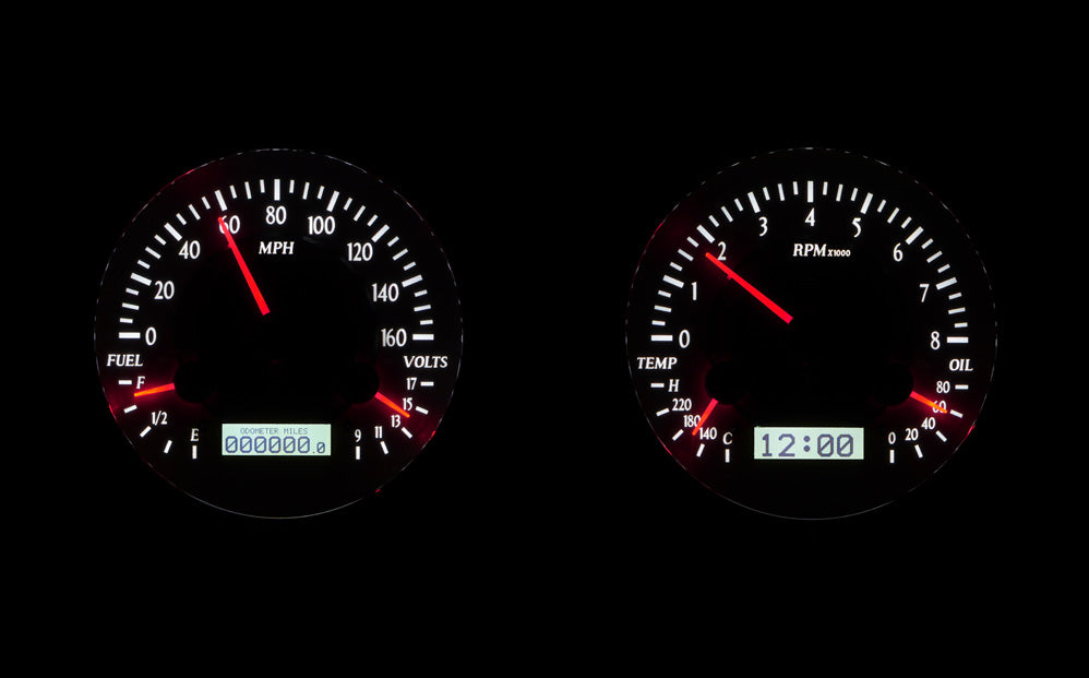 Dakota Digital 1947-1953 Chevrolet & GMC Truck VHX Instrument Gauge Cluster-Silver Background / White Illumination VHX-47C-PU-S-W