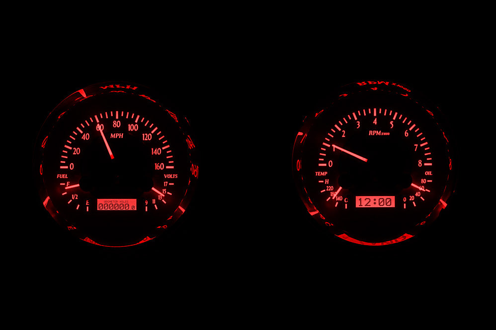 Dakota Digital 1954-1955 1st Series Chevrolet & GMC Truck VHX Instrument Gauge Cluster-Carbon Background / Red Illumination VHX-54C-PU-C-R