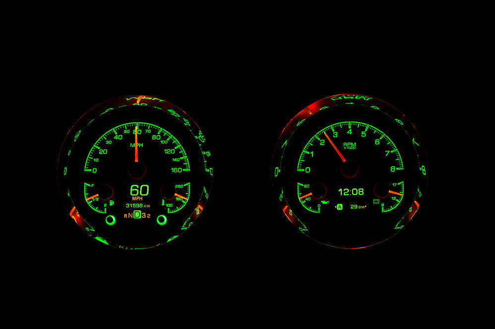 Dakota Digital 1954-1955 1st Series Chevrolet Truck HDX Instrument Gauge Cluster-Black Alloy Face HDX-54C-PU-K