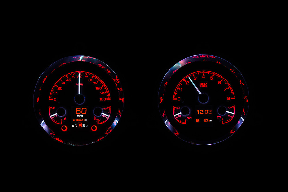 Dakota Digital 1954-1955 1st Series Chevrolet Truck HDX Instrument Gauge Cluster-Black Alloy Face HDX-54C-PU-K