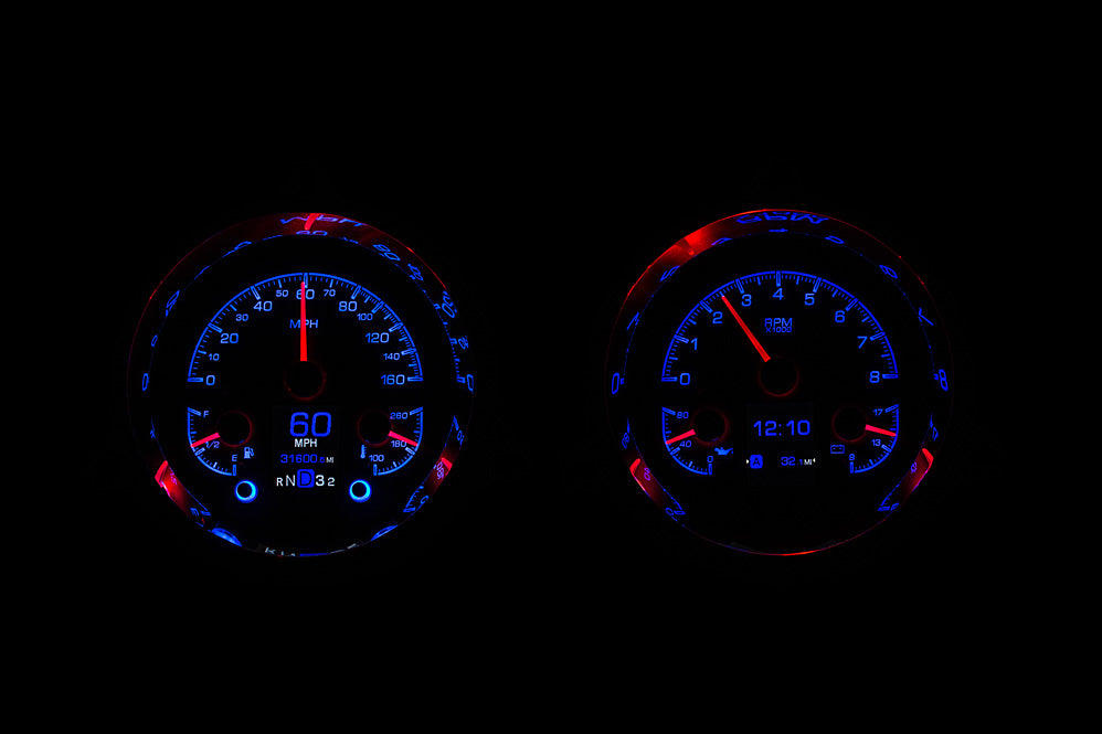 Dakota Digital 1954-1955 1st Series Chevrolet Truck HDX Instrument Gauge Cluster-Black Alloy Face HDX-54C-PU-K