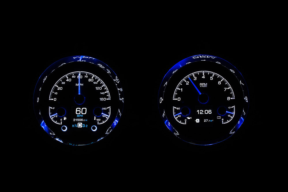 Dakota Digital 1954-1955 1st Series Chevrolet Truck HDX Instrument Gauge Cluster-Black Alloy Face HDX-54C-PU-K