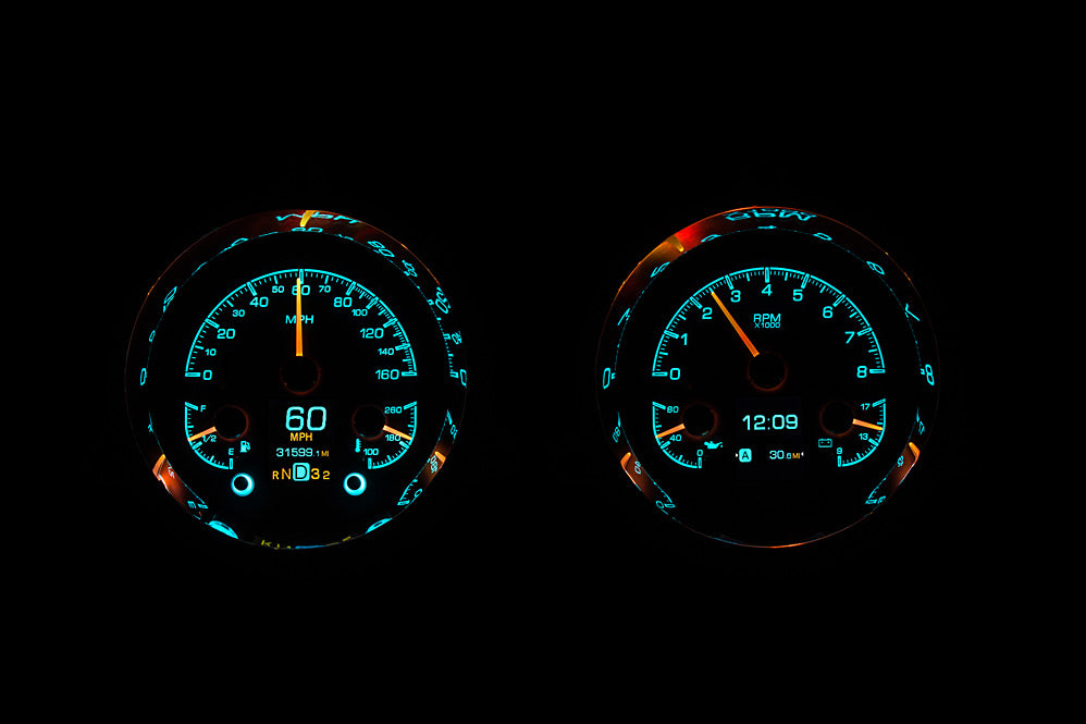 Dakota Digital 1954-1955 1st Series Chevrolet Truck HDX Instrument Gauge Cluster-Black Alloy Face HDX-54C-PU-K