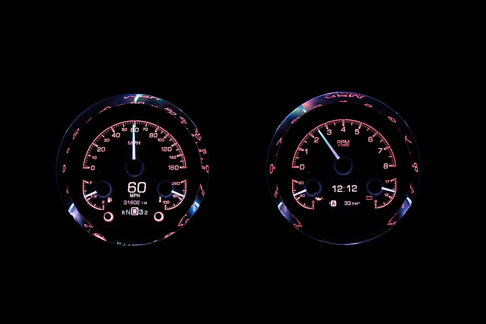 Dakota Digital 1954-1955 1st Series Chevrolet Truck HDX Instrument Gauge Cluster-Black Alloy Face HDX-54C-PU-K