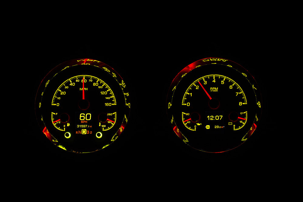 Dakota Digital 1954-1955 1st Series Chevrolet Truck HDX Instrument Gauge Cluster-Black Alloy Face HDX-54C-PU-K