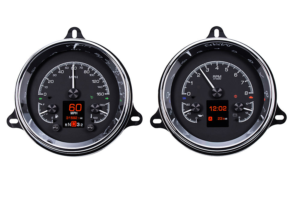 Dakota Digital 1954-1955 1st Series Chevrolet Truck HDX Instrument Gauge Cluster-Black Alloy Face HDX-54C-PU-K