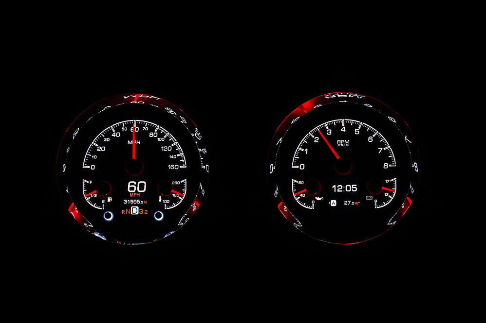 Dakota Digital 1954-1955 1st Series Chevrolet Truck HDX Instrument Gauge Cluster-Silver Alloy Face HDX-54C-PU-S