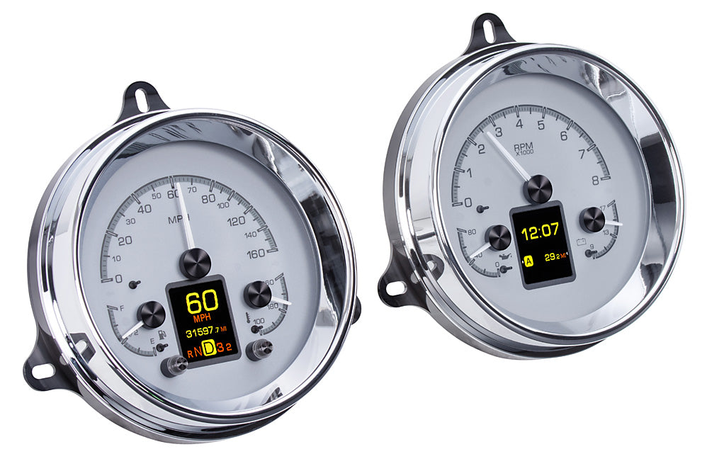 Dakota Digital 1954-1955 1st Series Chevrolet Truck HDX Instrument Gauge Cluster-Silver Alloy Face HDX-54C-PU-S