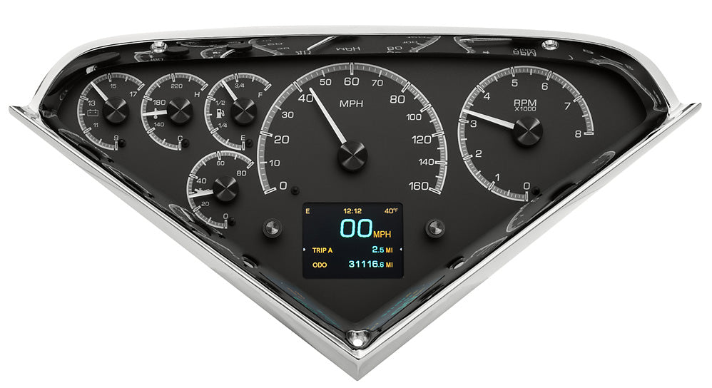 Dakota Digital 1955-1959 Chevrolet Truck HDX Instrument Gauge Cluster-Black Alloy Face HDX-55C-PU-K