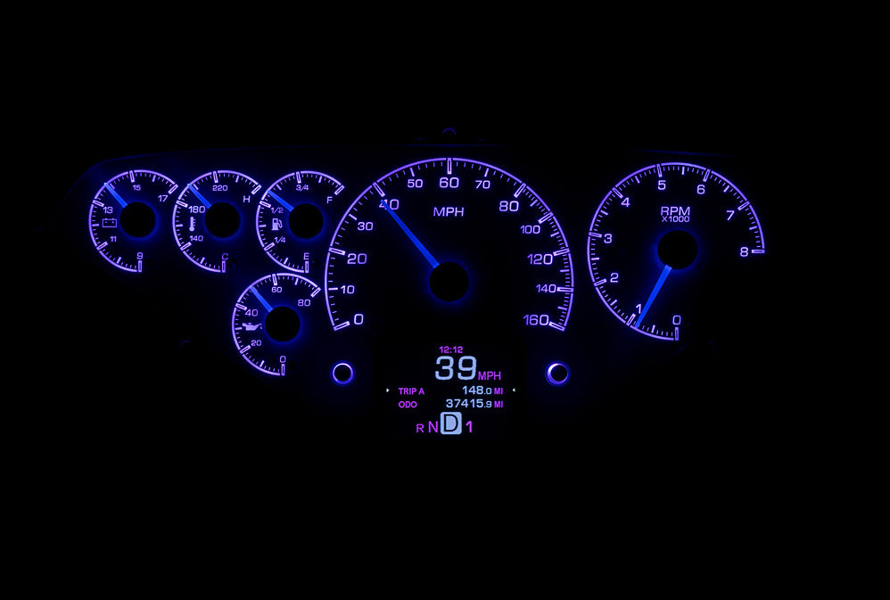 Dakota Digital 1955-1959 Chevrolet Truck HDX Instrument Gauge Cluster-Black Alloy Face HDX-55C-PU-K