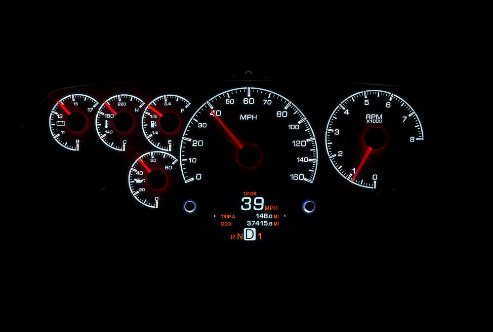Dakota Digital 1955-1959 Chevrolet Truck HDX Instrument Gauge Cluster-Black Alloy Face HDX-55C-PU-K