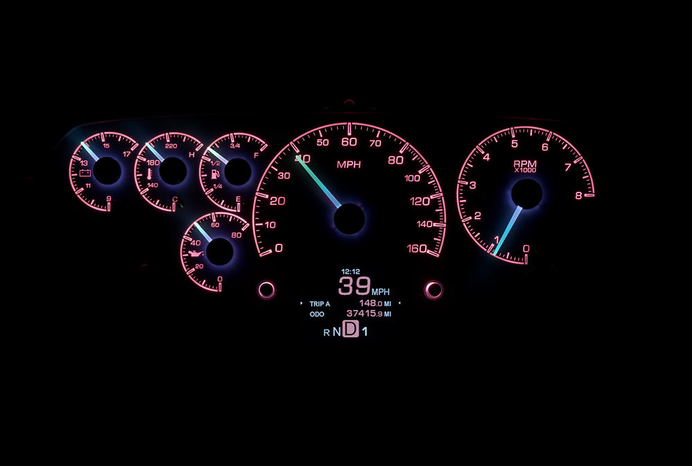 Dakota Digital 1955-1959 Chevrolet Truck HDX Instrument Gauge Cluster-Black Alloy Face HDX-55C-PU-K