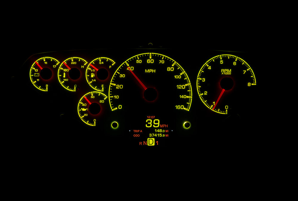 Dakota Digital 1955-1959 Chevrolet Truck HDX Instrument Gauge Cluster-Black Alloy Face HDX-55C-PU-K