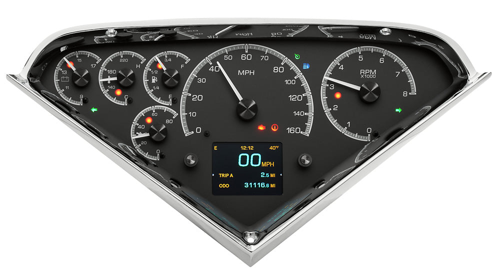 Dakota Digital 1955-1959 Chevrolet Truck HDX Instrument Gauge Cluster-Black Alloy Face HDX-55C-PU-K