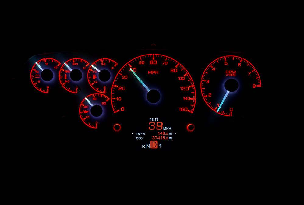 Dakota Digital 1955-1959 Chevrolet Truck HDX Instrument Gauge Cluster-Black Alloy Face HDX-55C-PU-K