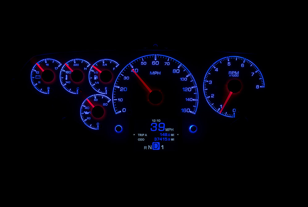 Dakota Digital 1955-1959 Chevrolet Truck HDX Instrument Gauge Cluster-Black Alloy Face HDX-55C-PU-K